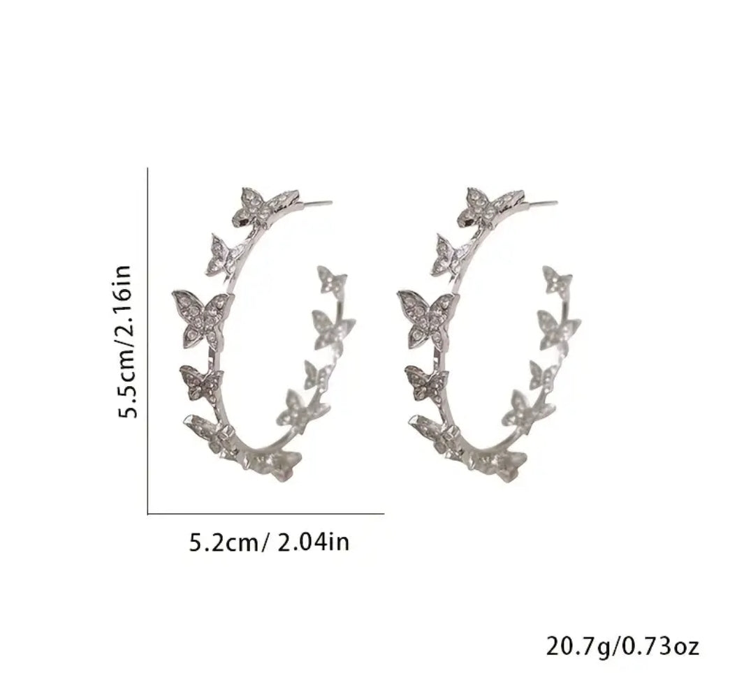 Butterfly Hoop Earrings