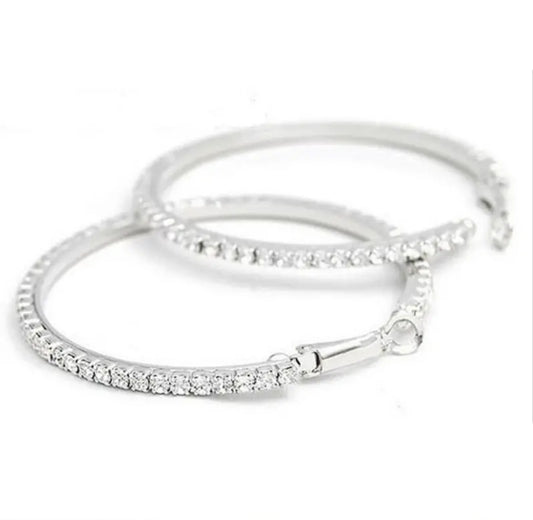 Rhinestone Hoop Earrings