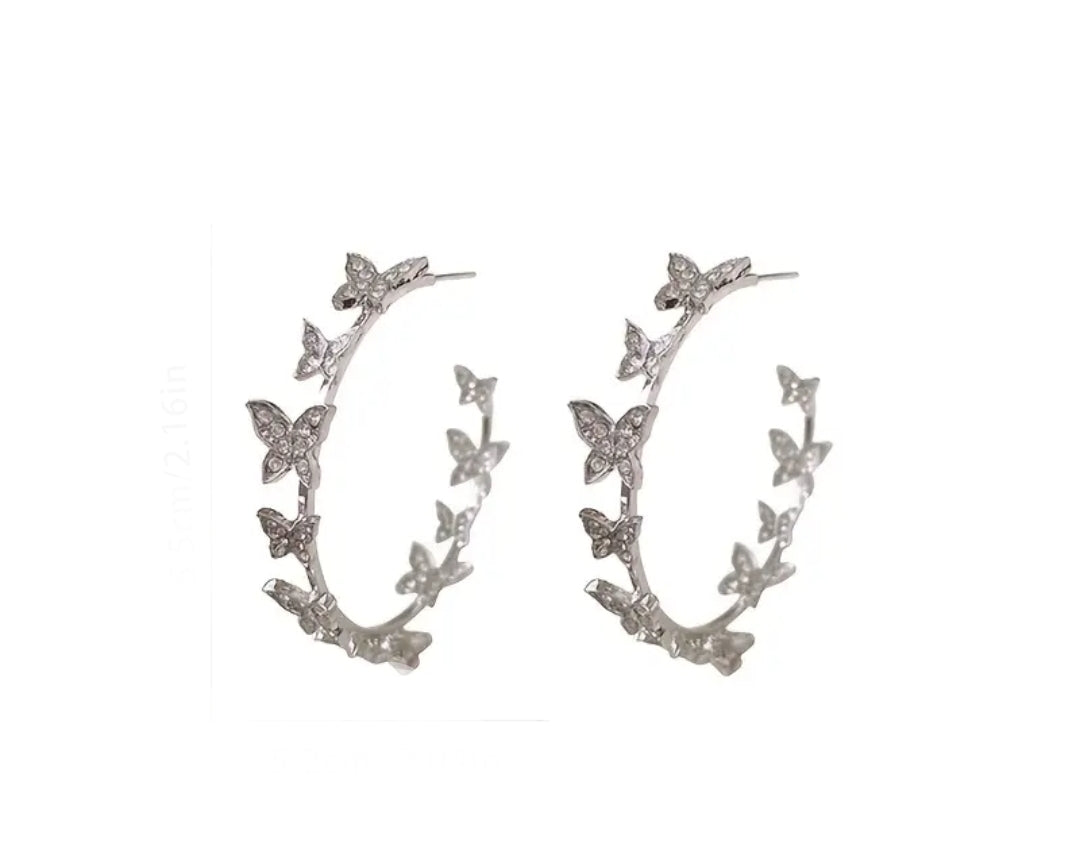 Butterfly Hoop Earrings